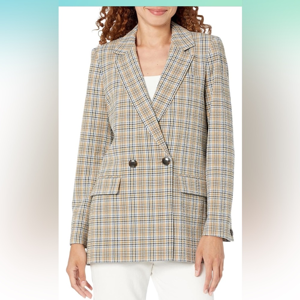 Madewell Plaid Double-Breasted Women's Blazer